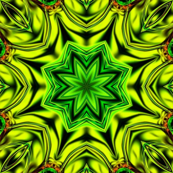 Benzersiz mandala, Oriental yuvarlak desen, mistik motifi, egzotik arka plan. Fantastik fraktal tasarım, geometrik doku parlayan renkli dijital sanat.