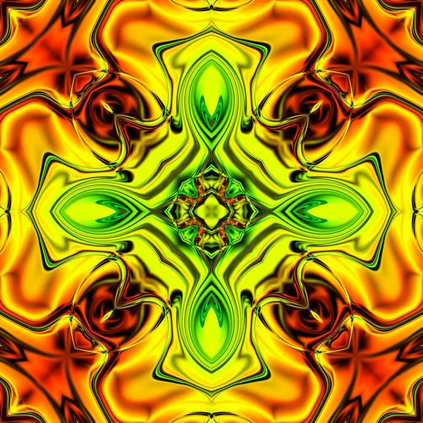 Benzersiz mandala, Oriental yuvarlak desen, mistik motifi, egzotik arka plan. Fantastik fraktal tasarım, geometrik doku parlayan renkli dijital sanat.