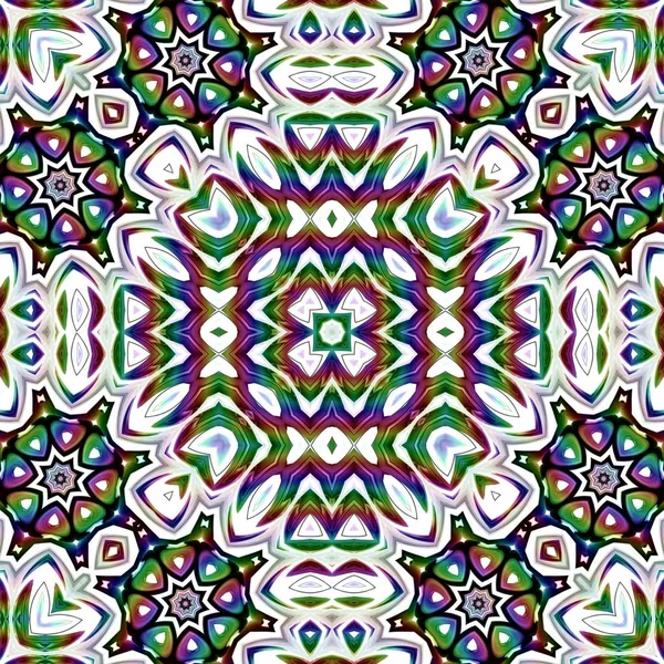 Benzersiz mandala, Oriental yuvarlak desen, mistik motifi, egzotik arka plan. Fantastik fraktal tasarım, geometrik doku parlayan renkli dijital sanat.