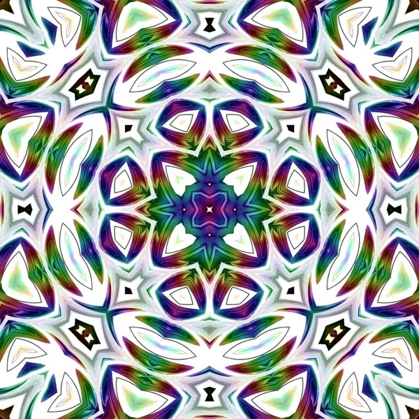 Benzersiz mandala, Oriental yuvarlak desen, mistik motifi, egzotik arka plan. Fantastik fraktal tasarım, geometrik doku parlayan renkli dijital sanat.