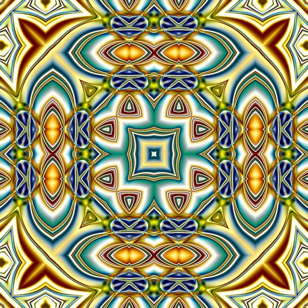 Benzersiz mandala, Oriental yuvarlak desen, mistik motifi, egzotik arka plan. Fantastik fraktal tasarım, geometrik doku parlayan renkli dijital sanat.