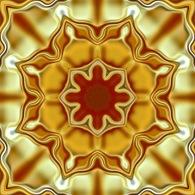 Benzersiz mandala, Oriental yuvarlak desen, mistik motifi, egzotik arka plan. Fantastik fraktal tasarım, geometrik doku parlayan renkli dijital sanat.