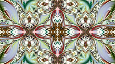 Benzersiz mandala, Oriental yuvarlak desen, mistik motifi, egzotik arka plan. Fantastik fraktal tasarım, geometrik doku parlayan renkli dijital sanat.