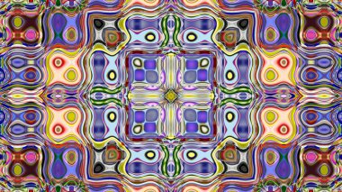 Benzersiz mandala, Oriental yuvarlak desen, mistik motifi, egzotik arka plan. Fantastik fraktal tasarım, geometrik doku parlayan renkli dijital sanat.