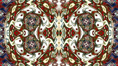 Benzersiz mandala, Oriental yuvarlak desen, mistik motifi, egzotik arka plan. Fantastik fraktal tasarım, geometrik doku parlayan renkli dijital sanat.