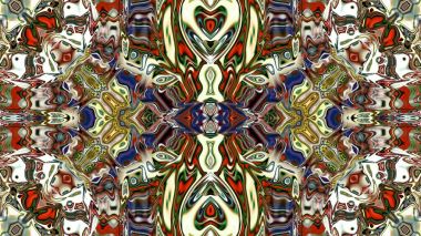 Benzersiz mandala, Oriental yuvarlak desen, mistik motifi, egzotik arka plan. Fantastik fraktal tasarım, geometrik doku parlayan renkli dijital sanat.