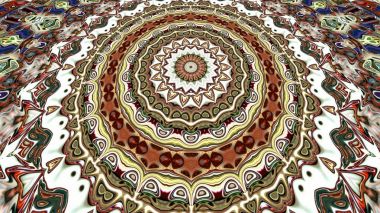 Benzersiz mandala, Oriental yuvarlak desen, mistik motifi, egzotik arka plan. Fantastik fraktal tasarım, geometrik doku parlayan renkli dijital sanat.