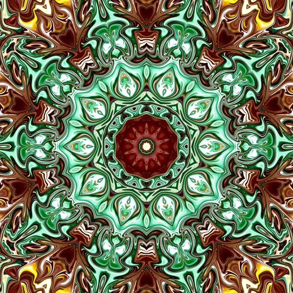 Egyedi Mandala Keleti Kerek Mintázat Misztikus Motívum Absztrakt Egzotikus Háttérben — Stock Fotó