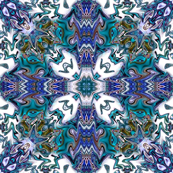 Benzersiz mandala, Oriental yuvarlak desen, mistik motifi, egzotik arka plan. Fantastik fraktal tasarım, geometrik doku parlayan renkli dijital sanat.