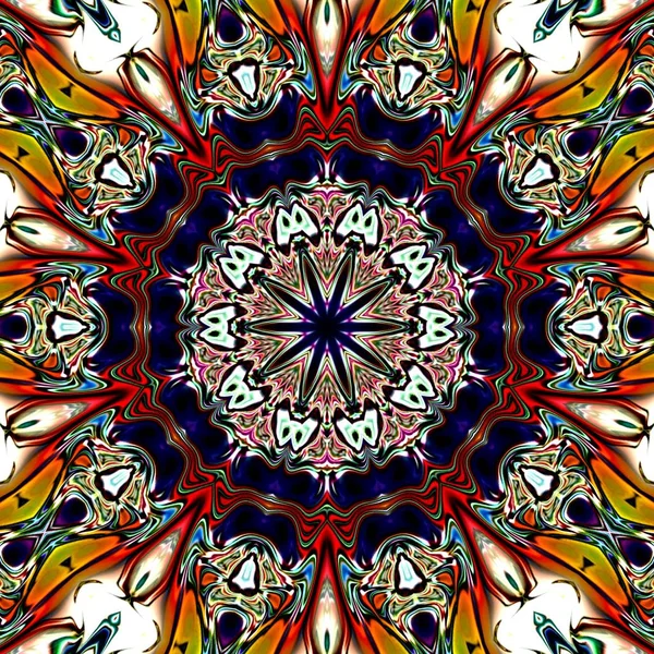 Mandala Único Patrón Redondo Oriental Motivo Místico Fondo Exótico Abstracto —  Fotos de Stock