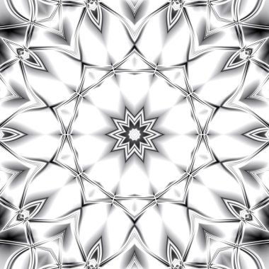 Benzersiz mandala, Oriental yuvarlak desen, mistik motifi, egzotik arka plan. Fantastik fraktal tasarım, geometrik doku parlayan renkli dijital sanat.