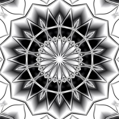 Benzersiz mandala, Oriental yuvarlak desen, mistik motifi, egzotik arka plan. Fantastik fraktal tasarım, geometrik doku parlayan renkli dijital sanat.