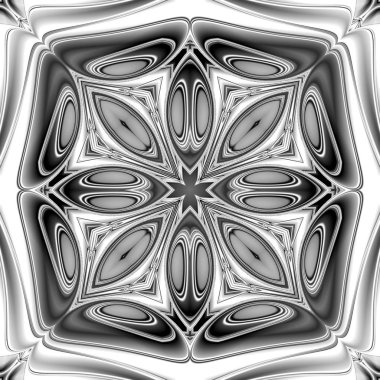 Benzersiz mandala, Oriental yuvarlak desen, mistik motifi, egzotik arka plan. Fantastik fraktal tasarım, geometrik doku parlayan renkli dijital sanat.