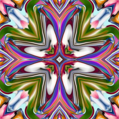 Benzersiz mandala, Oriental yuvarlak desen, mistik motifi, egzotik arka plan. Fantastik fraktal tasarım, geometrik doku parlayan renkli dijital sanat.