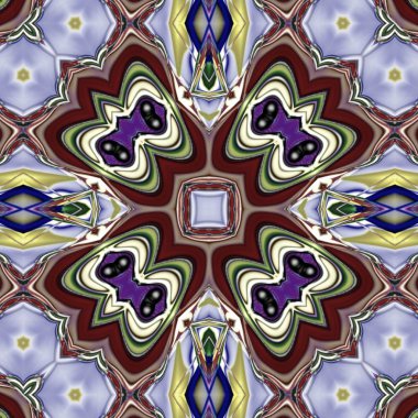 Benzersiz mandala, Oriental yuvarlak desen, mistik motifi, egzotik arka plan. Fantastik fraktal tasarım, geometrik doku parlayan renkli dijital sanat.