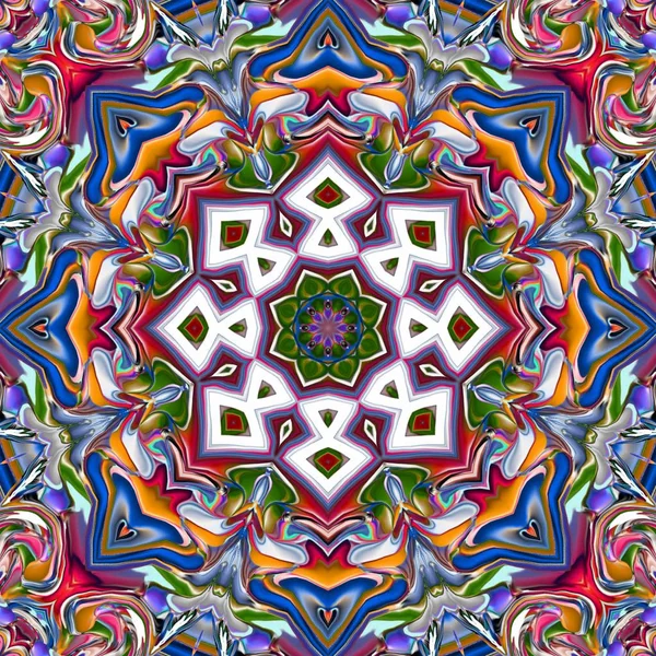 Mandala Único Patrón Redondo Oriental Motivo Místico Fondo Exótico Abstracto — Foto de Stock