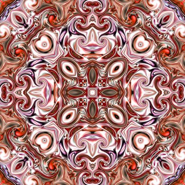 Benzersiz mandala, Oriental yuvarlak desen, mistik motifi, egzotik arka plan. Fantastik fraktal tasarım, geometrik doku parlayan renkli dijital sanat.