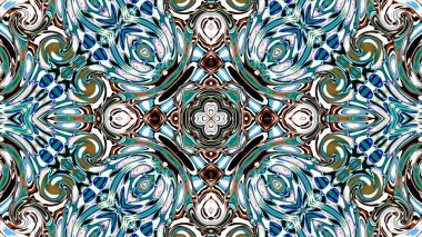 Benzersiz mandala, Oriental yuvarlak desen, mistik motifi, egzotik arka plan. Fantastik fraktal tasarım, geometrik doku parlayan renkli dijital sanat.