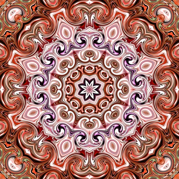 Mandala Único Patrón Redondo Oriental Motivo Místico Fondo Exótico Abstracto — Foto de Stock