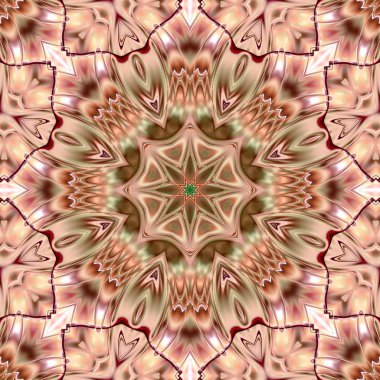 Benzersiz mandala, Oriental yuvarlak desen, mistik motifi, egzotik arka plan. Fantastik fraktal tasarım, geometrik doku parlayan renkli dijital sanat.