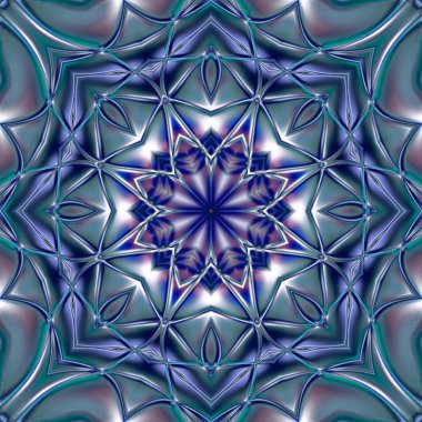 Benzersiz mandala, Oriental yuvarlak desen, mistik motifi, egzotik arka plan. Fantastik fraktal tasarım, geometrik doku parlayan renkli dijital sanat.