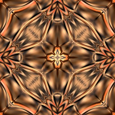 Benzersiz mandala, Oriental yuvarlak desen, mistik motifi, egzotik arka plan. Fantastik fraktal tasarım, geometrik doku parlayan renkli dijital sanat.