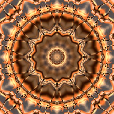 Benzersiz mandala, Oriental yuvarlak desen, mistik motifi, egzotik arka plan. Fantastik fraktal tasarım, geometrik doku parlayan renkli dijital sanat.