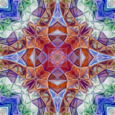 Benzersiz mandala, Oriental yuvarlak desen, mistik motifi, egzotik arka plan. Fantastik fraktal tasarım, geometrik doku parlayan renkli dijital sanat.