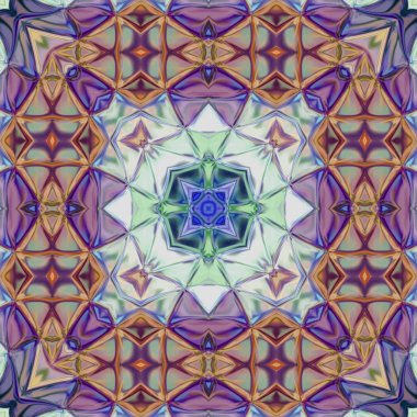 Benzersiz mandala, Oriental yuvarlak desen, mistik motifi, egzotik arka plan. Fantastik fraktal tasarım, geometrik doku parlayan renkli dijital sanat.