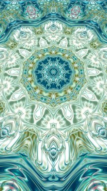 Benzersiz mandala, Oriental yuvarlak desen, mistik motifi, egzotik arka plan. Fantastik fraktal tasarım, geometrik doku parlayan renkli dijital sanat.