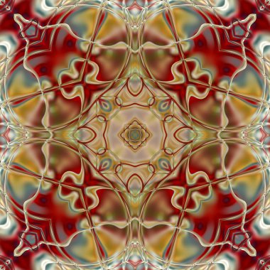 Benzersiz mandala, Oriental yuvarlak desen, mistik motifi, egzotik arka plan. Fantastik fraktal tasarım, geometrik doku parlayan renkli dijital sanat.