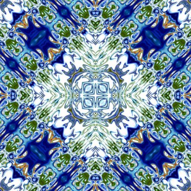 Benzersiz mandala, Oriental yuvarlak desen, mistik motifi, egzotik arka plan. Fantastik fraktal tasarım, geometrik doku parlayan renkli dijital sanat.