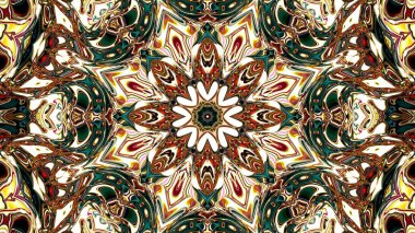 Benzersiz mandala, Oriental yuvarlak desen, mistik motifi, egzotik arka plan. Fantastik fraktal tasarım, geometrik doku parlayan renkli dijital sanat.