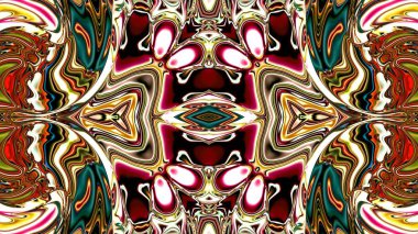 Benzersiz mandala, Oriental yuvarlak desen, mistik motifi, egzotik arka plan. Fantastik fraktal tasarım, geometrik doku parlayan renkli dijital sanat.