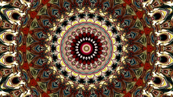 Benzersiz mandala, Oriental yuvarlak desen, mistik motifi, egzotik arka plan. Fantastik fraktal tasarım, geometrik doku parlayan renkli dijital sanat.