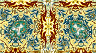 Benzersiz mandala, Oriental yuvarlak desen, mistik motifi, egzotik arka plan. Fantastik fraktal tasarım, geometrik doku parlayan renkli dijital sanat.