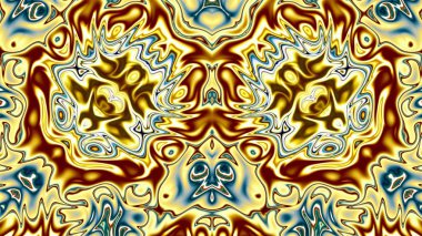 Benzersiz mandala, Oriental yuvarlak desen, mistik motifi, egzotik arka plan. Fantastik fraktal tasarım, geometrik doku parlayan renkli dijital sanat.