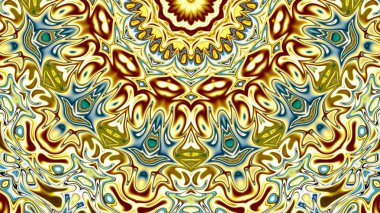 Benzersiz mandala, Oriental yuvarlak desen, mistik motifi, egzotik arka plan. Fantastik fraktal tasarım, geometrik doku parlayan renkli dijital sanat.