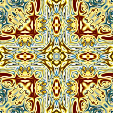 Benzersiz mandala, Oriental yuvarlak desen, mistik motifi, egzotik arka plan. Fantastik fraktal tasarım, geometrik doku parlayan renkli dijital sanat.