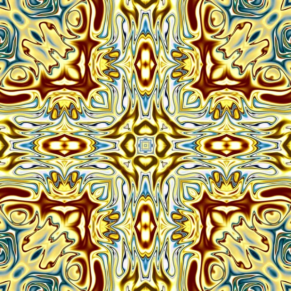 Benzersiz mandala, Oriental yuvarlak desen, mistik motifi, egzotik arka plan. Fantastik fraktal tasarım, geometrik doku parlayan renkli dijital sanat.