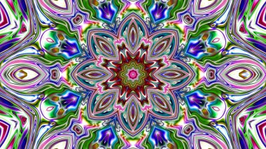 Benzersiz mandala, Oriental yuvarlak desen, mistik motifi, egzotik arka plan. Fantastik fraktal tasarım, geometrik doku parlayan renkli dijital sanat.