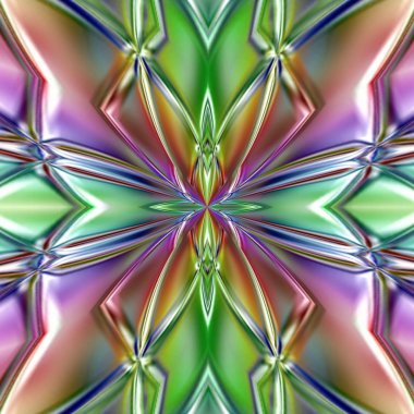 Benzersiz mandala, Oriental yuvarlak desen, mistik motifi, egzotik arka plan. Fantastik fraktal tasarım, geometrik doku parlayan renkli dijital sanat.