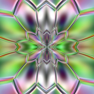 Benzersiz mandala, Oriental yuvarlak desen, mistik motifi, egzotik arka plan. Fantastik fraktal tasarım, geometrik doku parlayan renkli dijital sanat.