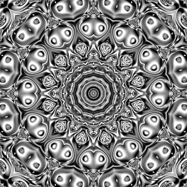 Benzersiz mandala, Oriental yuvarlak desen, mistik motifi, egzotik arka plan. Fantastik fraktal tasarım, geometrik doku parlayan renkli dijital sanat.