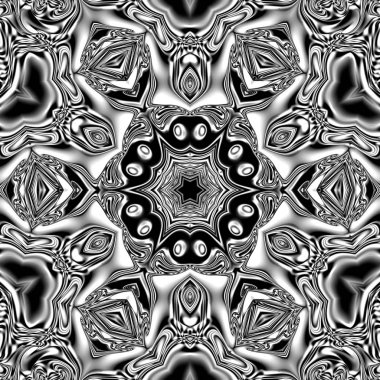 Benzersiz mandala, Oriental yuvarlak desen, mistik motifi, egzotik arka plan. Fantastik fraktal tasarım, geometrik doku parlayan renkli dijital sanat.