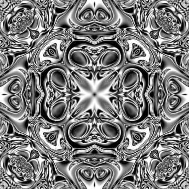 Benzersiz mandala, Oriental yuvarlak desen, mistik motifi, egzotik arka plan. Fantastik fraktal tasarım, geometrik doku parlayan renkli dijital sanat.