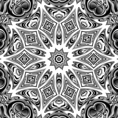 Benzersiz mandala, Oriental yuvarlak desen, mistik motifi, egzotik arka plan. Fantastik fraktal tasarım, geometrik doku parlayan renkli dijital sanat.