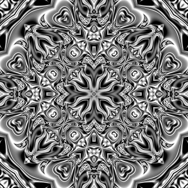 Benzersiz mandala, Oriental yuvarlak desen, mistik motifi, egzotik arka plan. Fantastik fraktal tasarım, geometrik doku parlayan renkli dijital sanat.