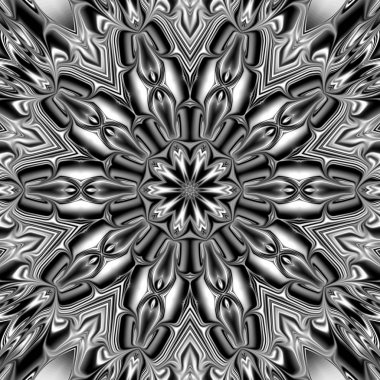 Benzersiz mandala, Oriental yuvarlak desen, mistik motifi, egzotik arka plan. Fantastik fraktal tasarım, geometrik doku parlayan renkli dijital sanat.