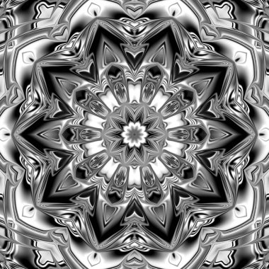 Benzersiz mandala, Oriental yuvarlak desen, mistik motifi, egzotik arka plan. Fantastik fraktal tasarım, geometrik doku parlayan renkli dijital sanat.